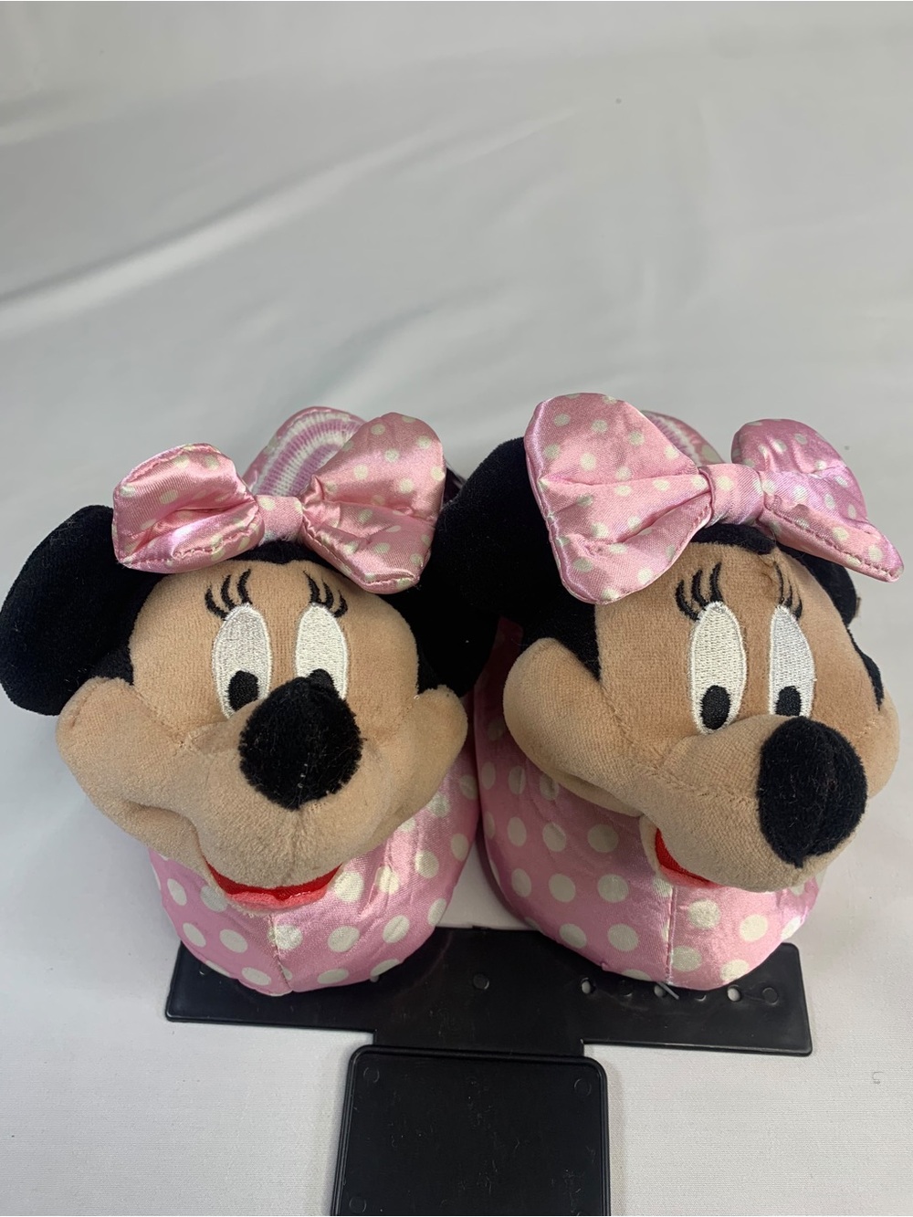 Plush Pink Polka Dot Minnie Mouse Slippers for Kids